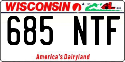 WI license plate 685NTF