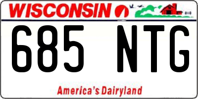 WI license plate 685NTG