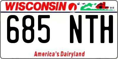 WI license plate 685NTH