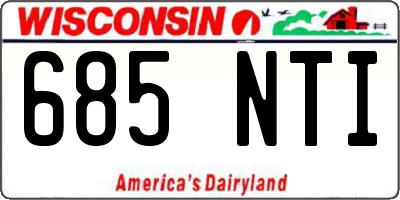 WI license plate 685NTI