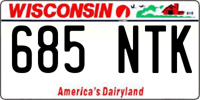 WI license plate 685NTK