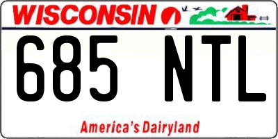 WI license plate 685NTL