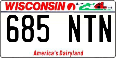 WI license plate 685NTN