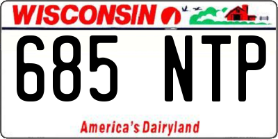WI license plate 685NTP