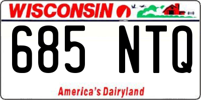 WI license plate 685NTQ