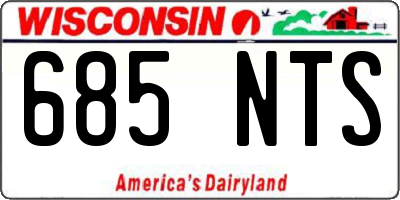 WI license plate 685NTS