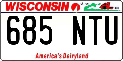 WI license plate 685NTU