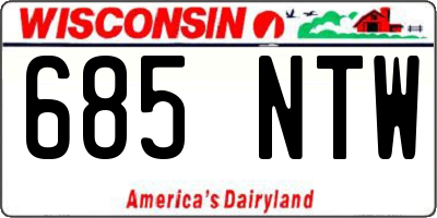 WI license plate 685NTW