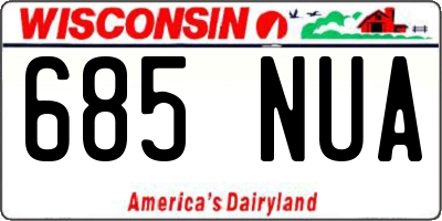 WI license plate 685NUA
