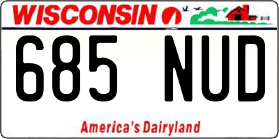 WI license plate 685NUD