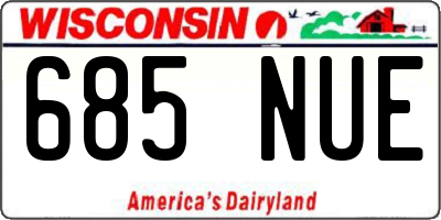WI license plate 685NUE