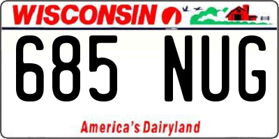 WI license plate 685NUG