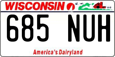 WI license plate 685NUH