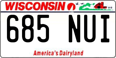 WI license plate 685NUI