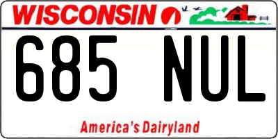 WI license plate 685NUL