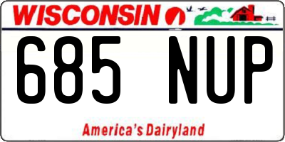 WI license plate 685NUP