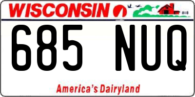 WI license plate 685NUQ