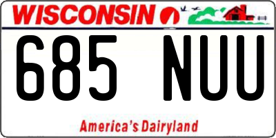 WI license plate 685NUU