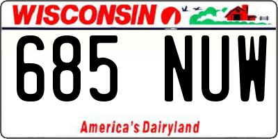 WI license plate 685NUW