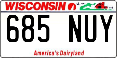 WI license plate 685NUY