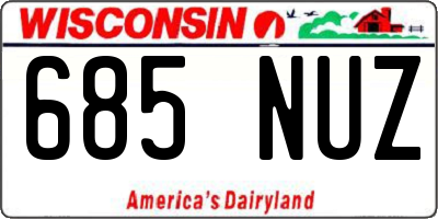 WI license plate 685NUZ