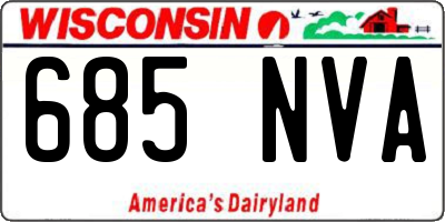 WI license plate 685NVA