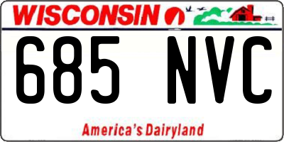 WI license plate 685NVC