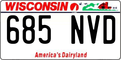WI license plate 685NVD