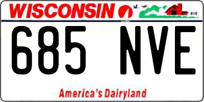 WI license plate 685NVE
