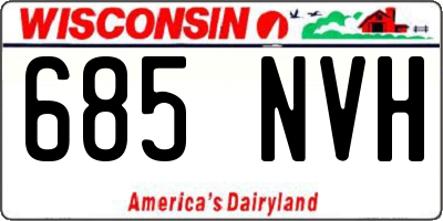 WI license plate 685NVH