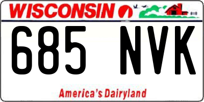 WI license plate 685NVK