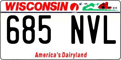 WI license plate 685NVL