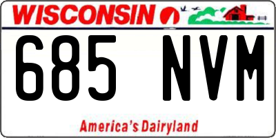 WI license plate 685NVM