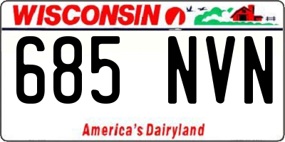 WI license plate 685NVN