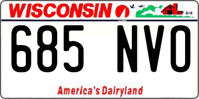 WI license plate 685NVO