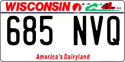 WI license plate 685NVQ