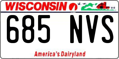 WI license plate 685NVS