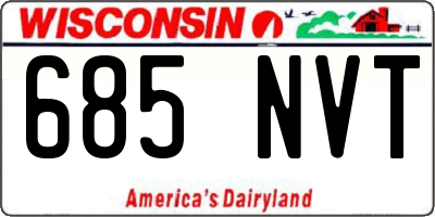 WI license plate 685NVT