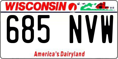 WI license plate 685NVW