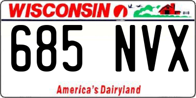 WI license plate 685NVX