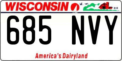 WI license plate 685NVY