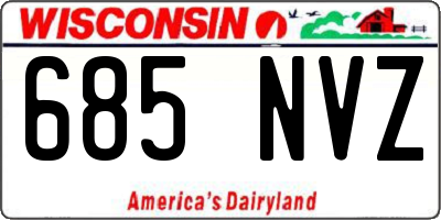 WI license plate 685NVZ