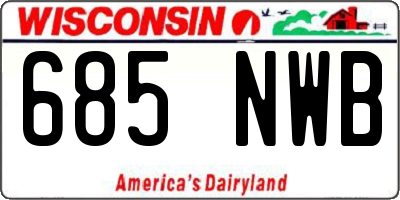 WI license plate 685NWB