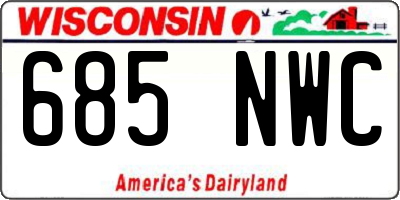 WI license plate 685NWC