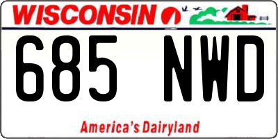 WI license plate 685NWD