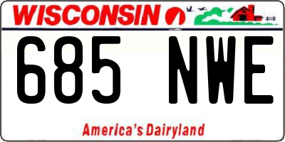 WI license plate 685NWE