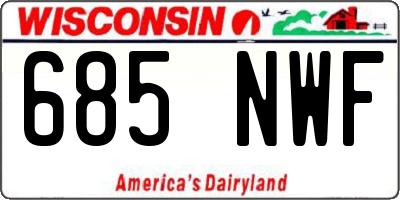 WI license plate 685NWF