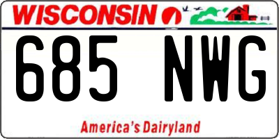 WI license plate 685NWG