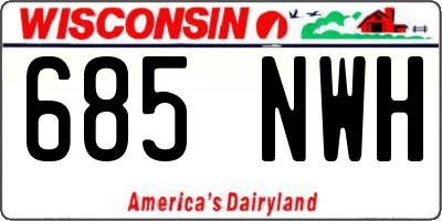 WI license plate 685NWH