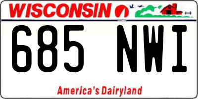 WI license plate 685NWI